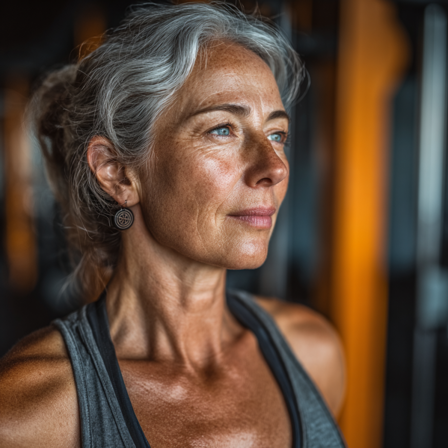 Активні пожилі люди займаються фітнесом